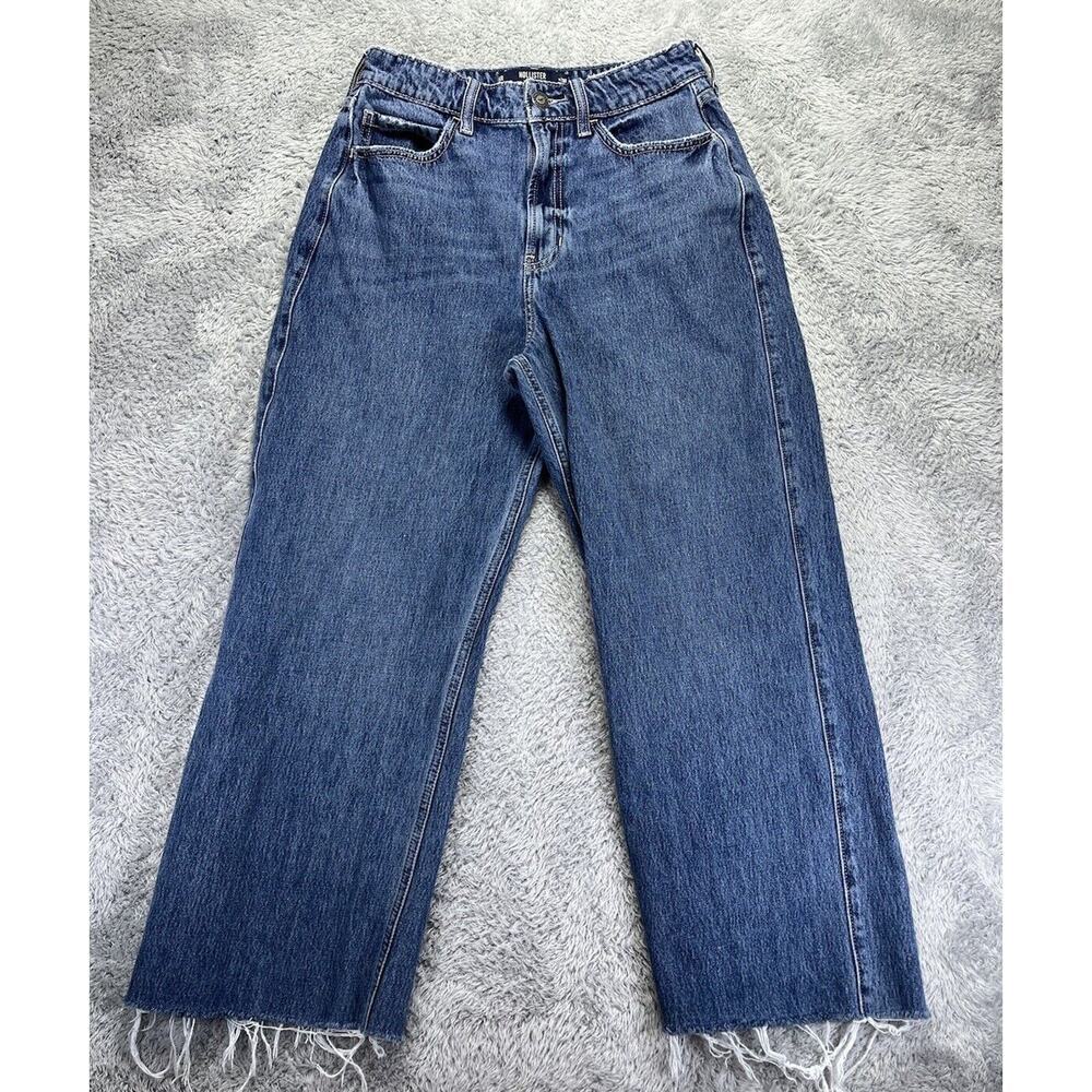 Hollister Women's Ultra High Rise Baggy Jeans 6R 28x26 Y2K Raw Hem Wide Leg‎